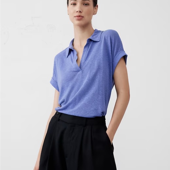Banana Republic Factory Tops - Banana Republic Factory Women's light purple Polo linen blend